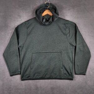 Lululemon Lab Double Knit Jacquard Hoodie Mens Medium Gray Black Leopard Print